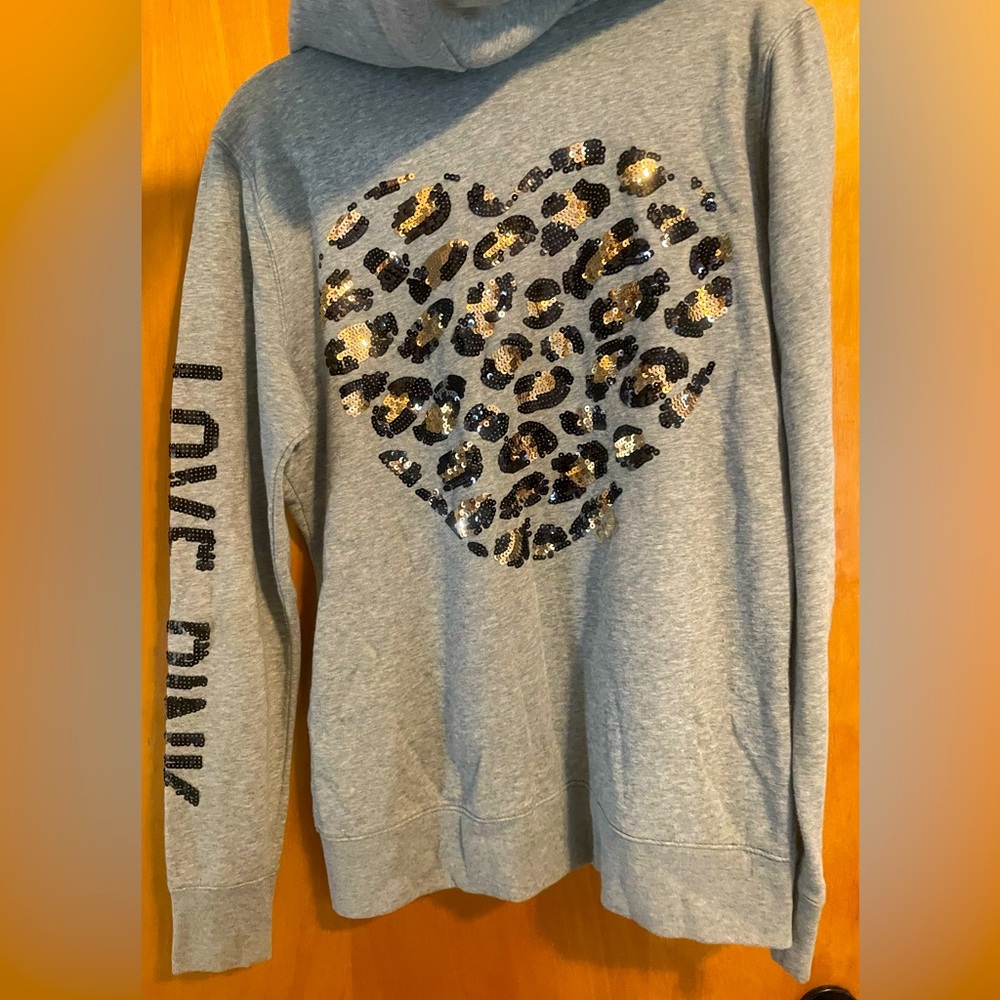 VS PINK Hoodie Leopard Sz Med
